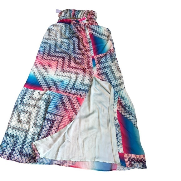 Charlie Jade Ava Embellished Georgette Maxi Sleeveless Slit Size M Dress‎ - Picture 5 of 12